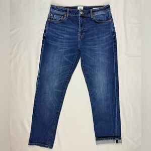 Flint and Tinder Mens Selvedge Straight Fit Jeans 32 x 29 Medium Blue Denim B7